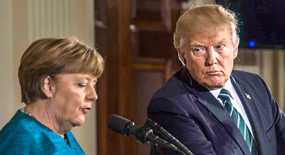 Trump refused to go it alone in Russia punishment -- and only imposed sanctions after France and Germany joined in