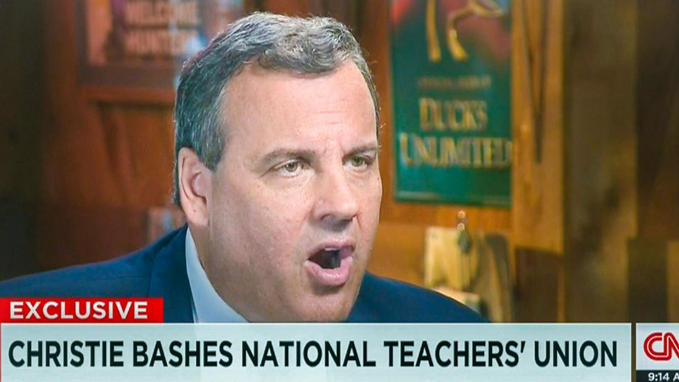 Chris Christie vows to punch the national teachers union ‘in the face’ because they 'deserve' it