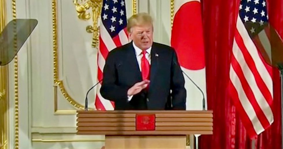 From Japan, Trump tweets Liz Cheney’s lie that remarks by FBI agents investigating him ‘could well be treason’