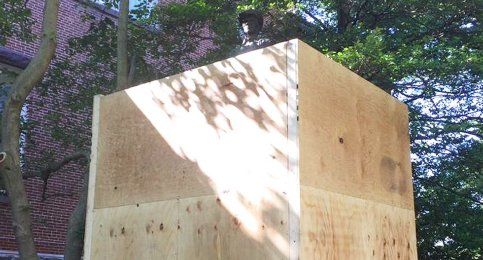 Confederate in a box: Maryland officials hide 102-year-old statue in box to keep vandals at bay