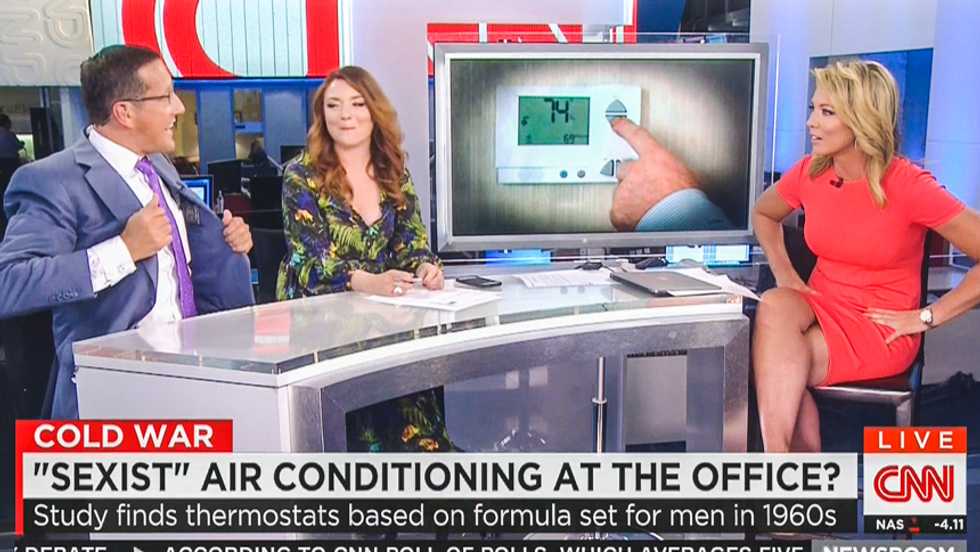 Watch CNN's Richard Quest mansplain 'sexist air-conditioning' by blaming anchor's 'skimpy' wardrobe