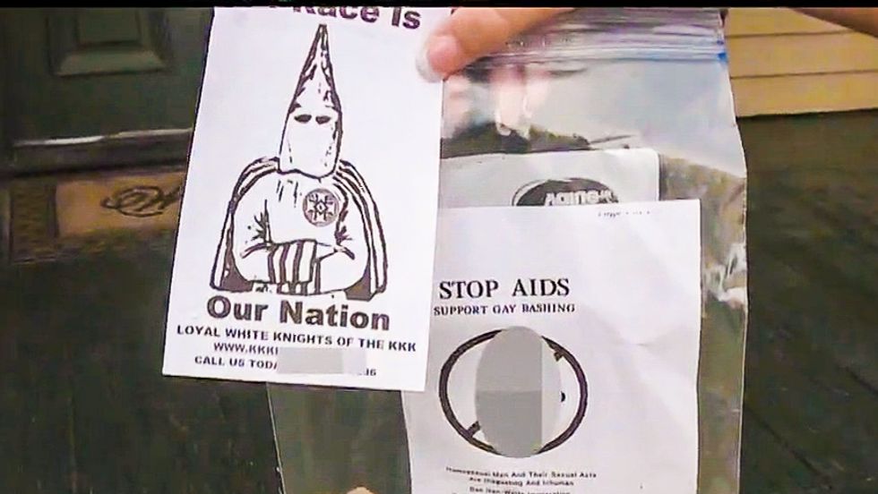 KKK fliers call for violence against gays to 'stop AIDS' during Louisiana Klan recruiting drive