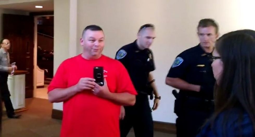 Cops toss Fayetteville activists from Duggar-sanctioned group’s anti-LGBT rights rally