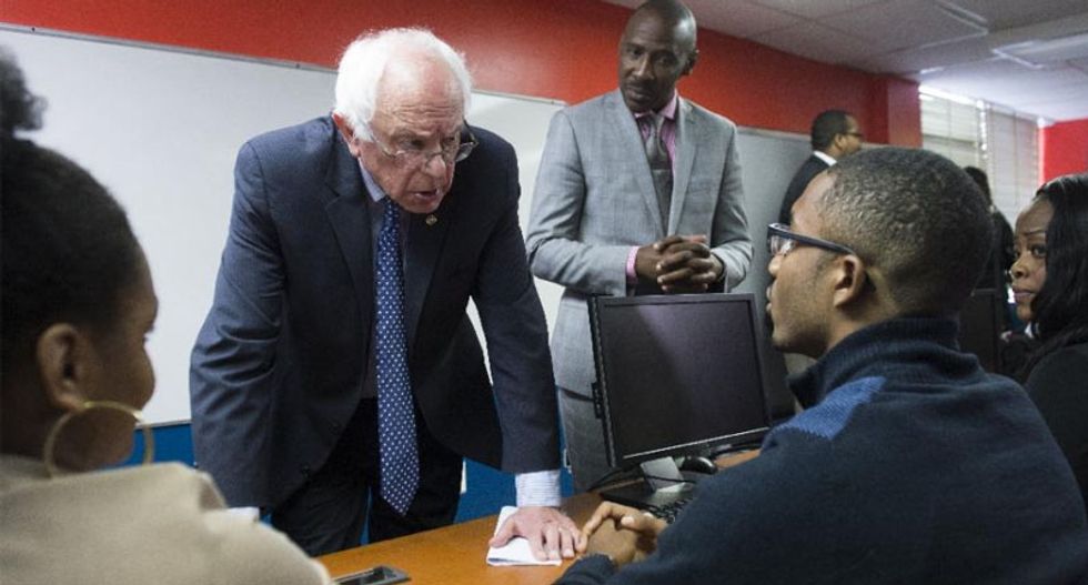 Bernie Sanders blasts Trump during Iowa speech: 'I apologize. We left the helicopter at home'