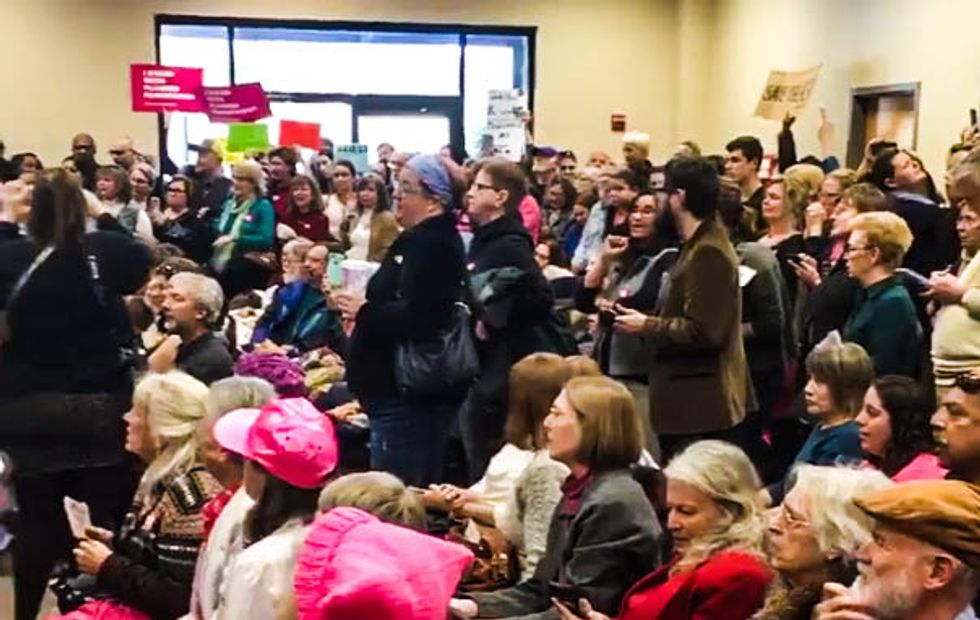 'Shame, shame!': GOP aides booed at Georgia constituent meeting after refusing to take questions