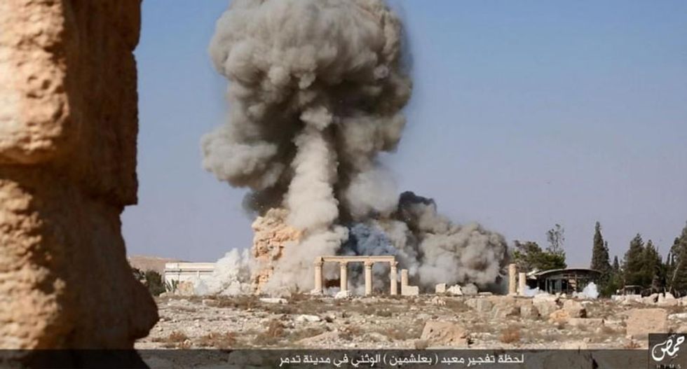 Islamic State publishes images of ancient temple being destroyed in Palmyra