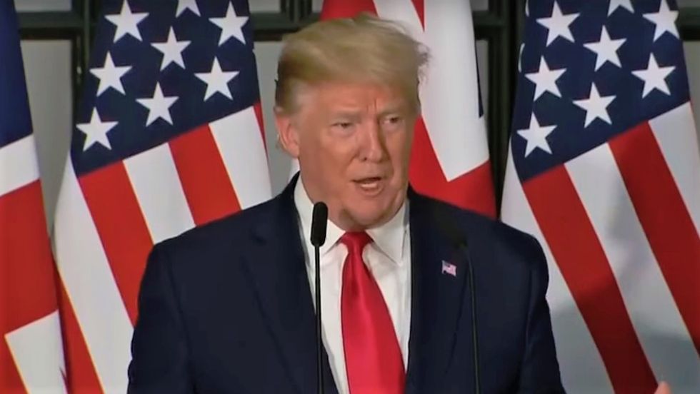 Trump snarls back at Kamala Harris and Jimmy Carter in overseas press conference