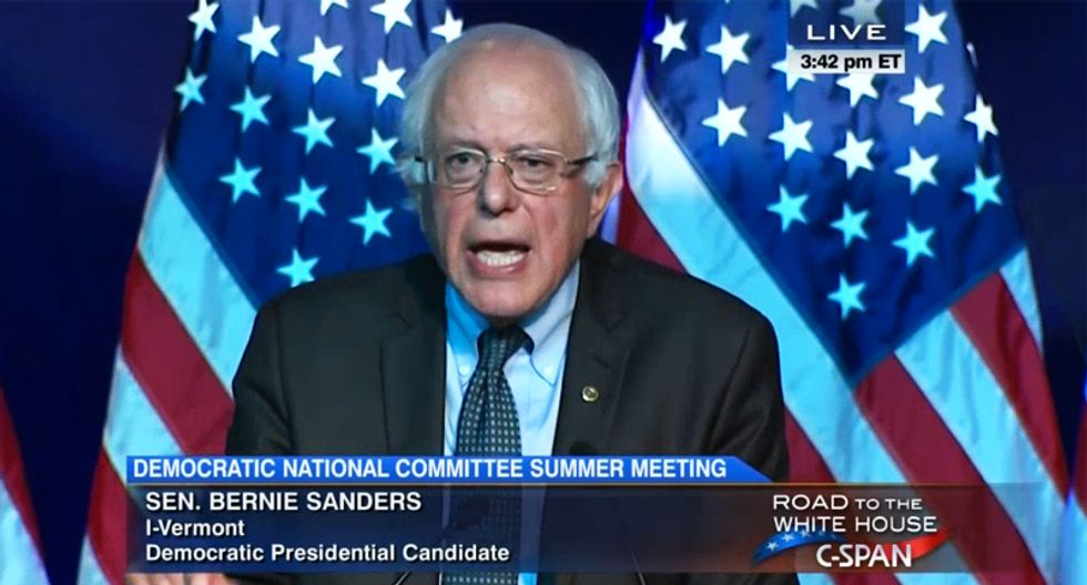 WATCH: Bernie Sanders opens can of whoop-ass on Wall Street and ‘billionaire class’ in fiery DNC speech