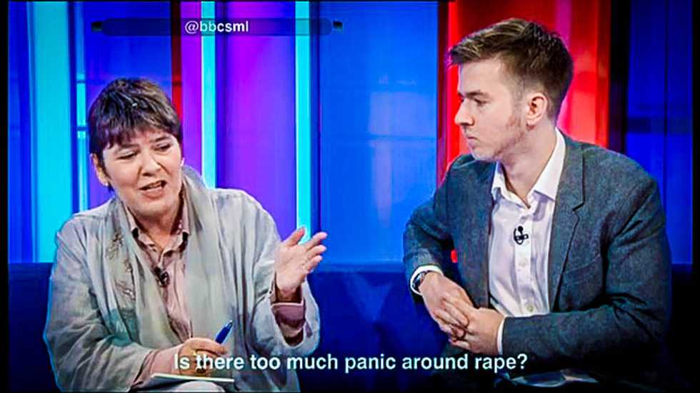 'Are you f*cking joking?': BBC show about 'too much panic around rape' enrages viewers