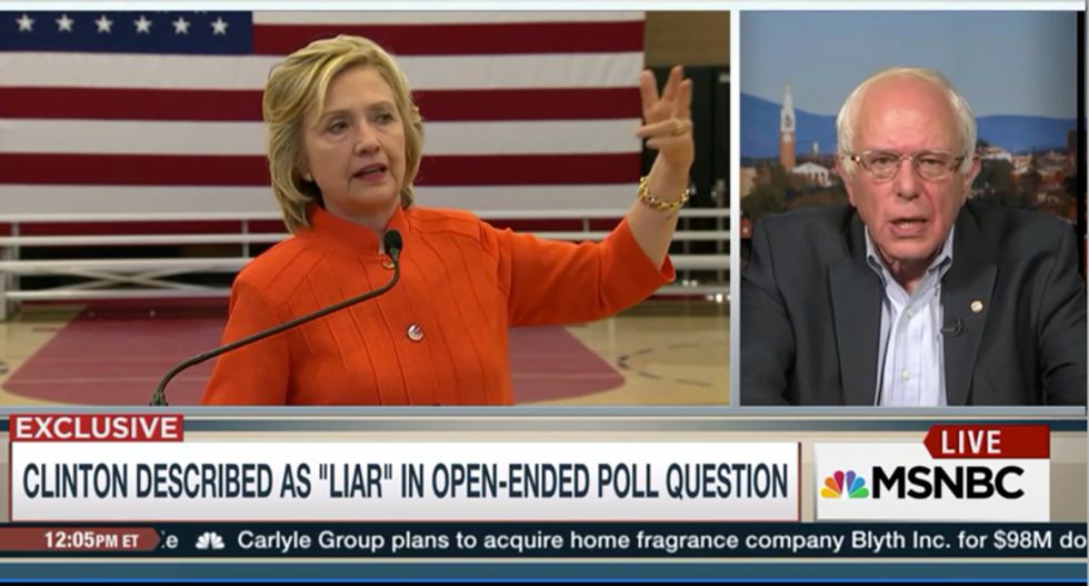 Bernie Sanders egged on by MSNBC to criticize Clinton -- but he refuses to take the bait