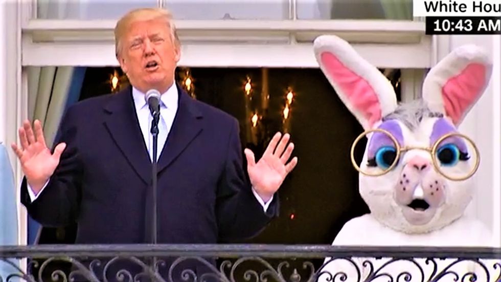 Trump talks up border wall with small child at Easter Egg roll: 'He's going to be a conservative some day'