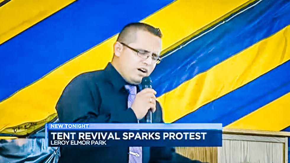 'A fag is still a fag': Texas tent revival uses loud speakers to flood city park with anti-gay hate speech
