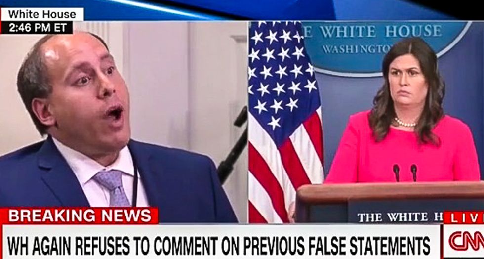 Sarah Sanders melts down after she lies about Trump Tower meeting: 'I'm an honest person who works extremely hard'