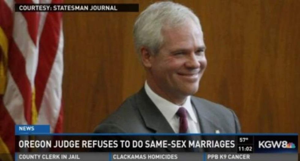 Oregon judge who won't perform same-sex marriages allegedly hung Hitler picture in courthouse