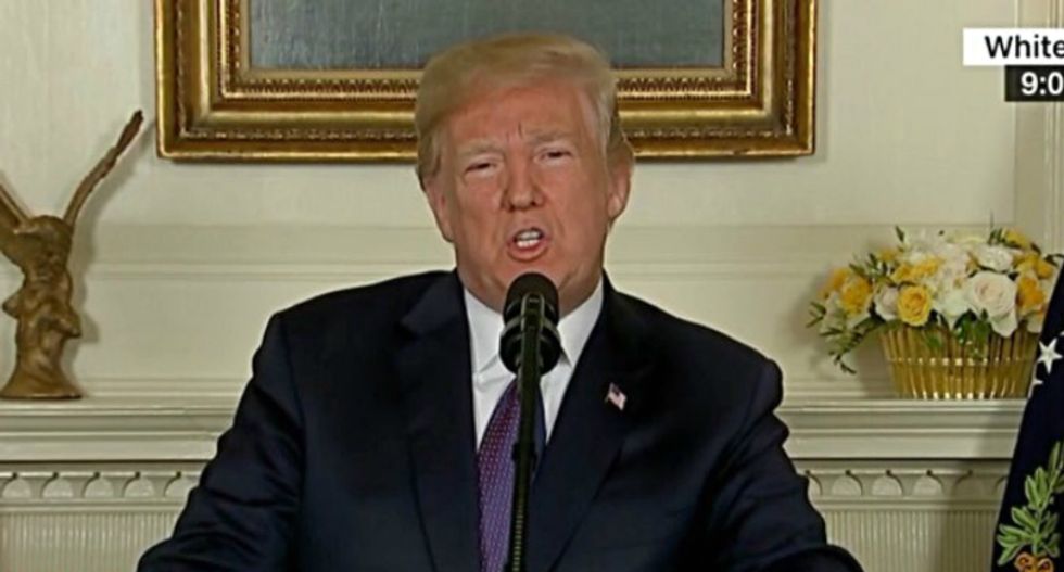 'How will this defeat ISIS?': Internet explodes in outrage after Trump announces 'unlawful' military strikes in Syria