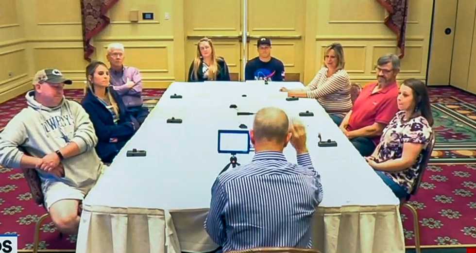 MSNBC airs pointless focus group to find out why eight white people are still voting for Trump