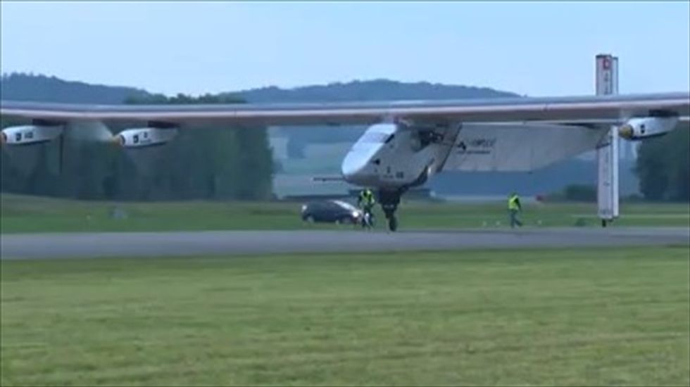 WATCH: Swiss solar-powered plane completes maiden flight