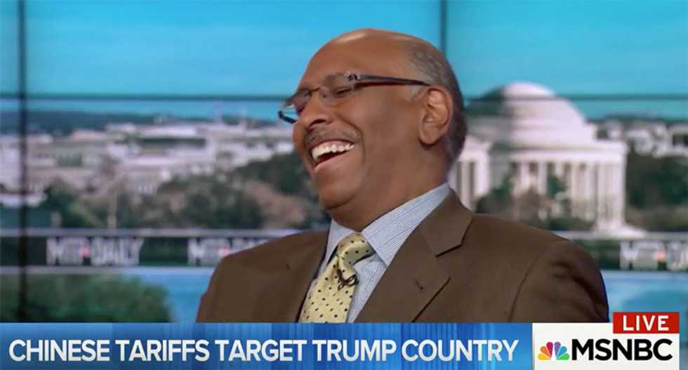 MSNBC's Chuck Todd asked ex-RNC head if GOP leaders will stand up to Trump's trade war -- and he burst out laughing