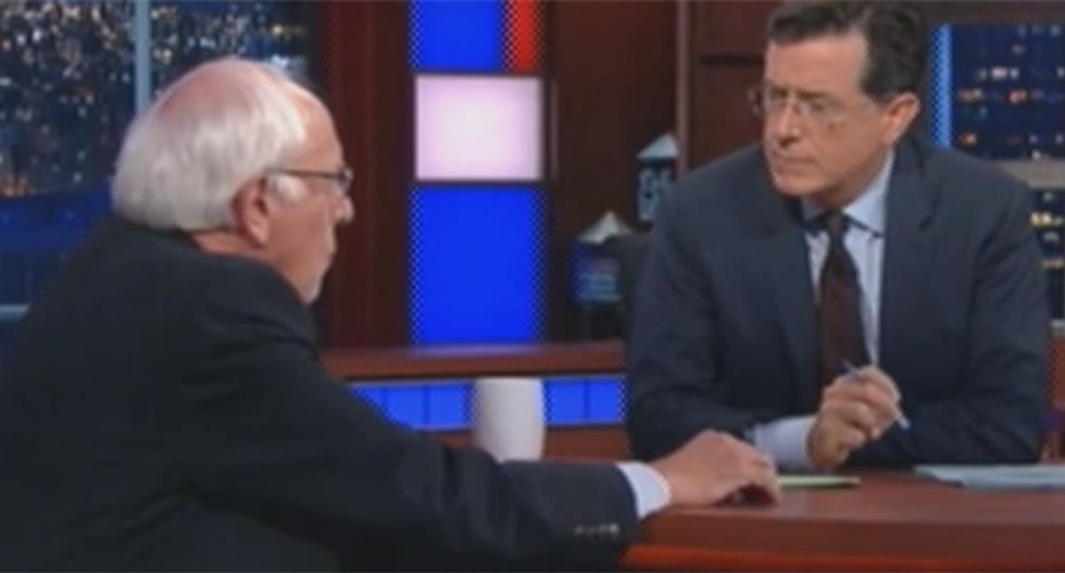 Bernie Sanders tells Colbert why he doesn't take SuperPAC money: We're a 'people's campaign, not a billionaire's'