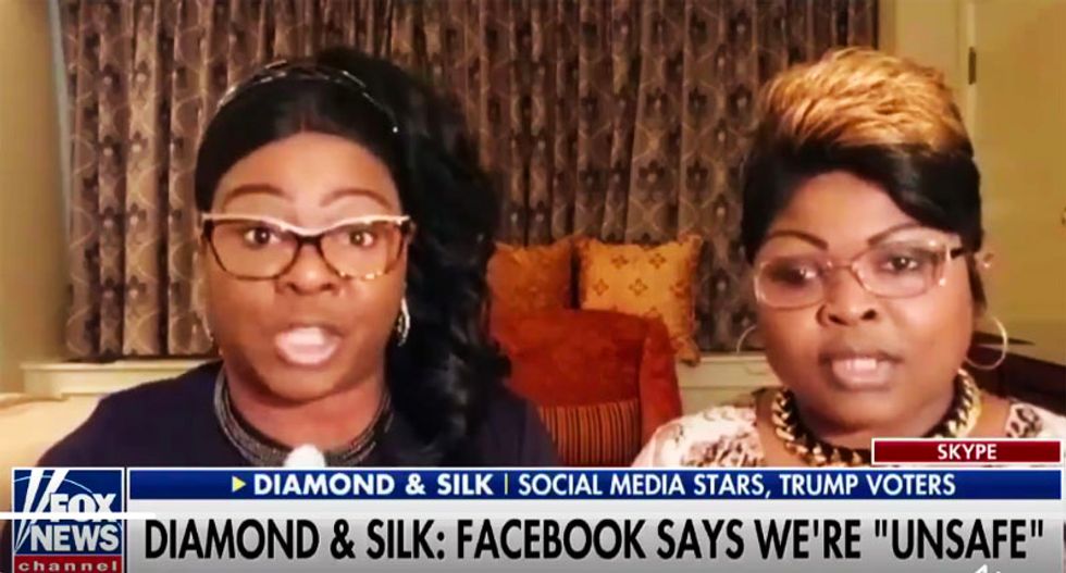 Fox News regulars Diamond & Silk have Twitter meltdown after Facebook labels their videos 'unsafe to the community'