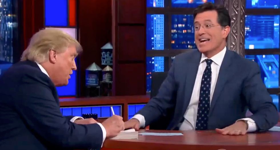 Stephen Colbert does the impossible: Donald Trump shuts down on birtherism after confrontation