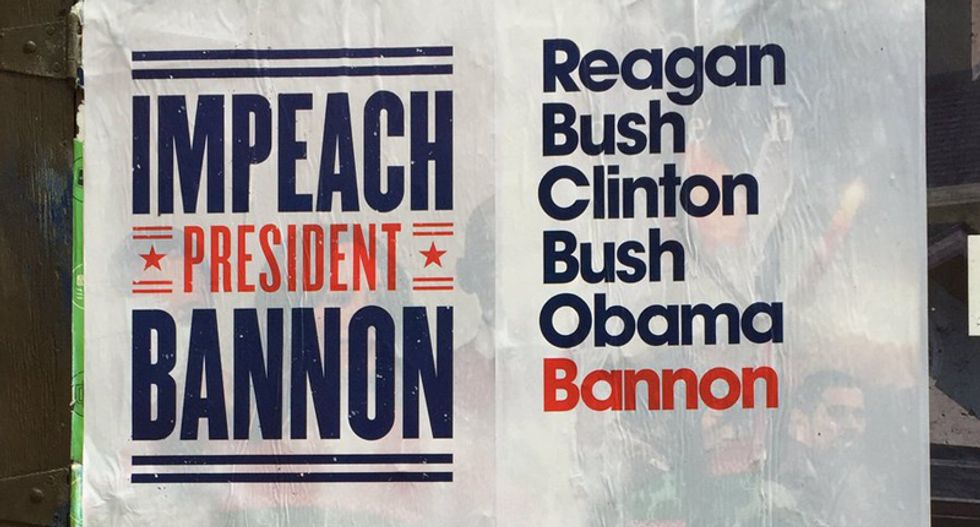 Activists troll Trump by posting 'Impeach Bannon' posters across the country