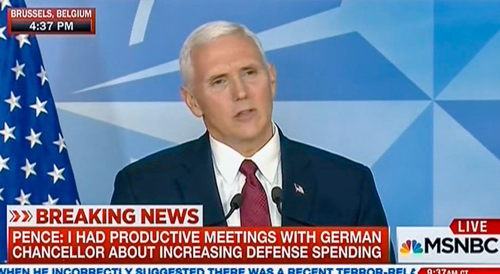 Mike Pence embarrassingly tells EU: Trump attacks media 'when they play fast and loose with facts'