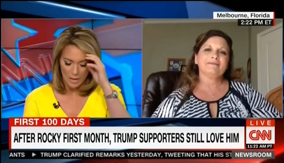 'I have to push back': CNN host gasps at Trump fan claiming 'he hasn't done anything too outlandish'