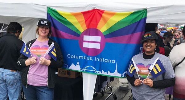 Thousands turn out for first ever Pride parade in Mike Pence's tiny Indiana hometown