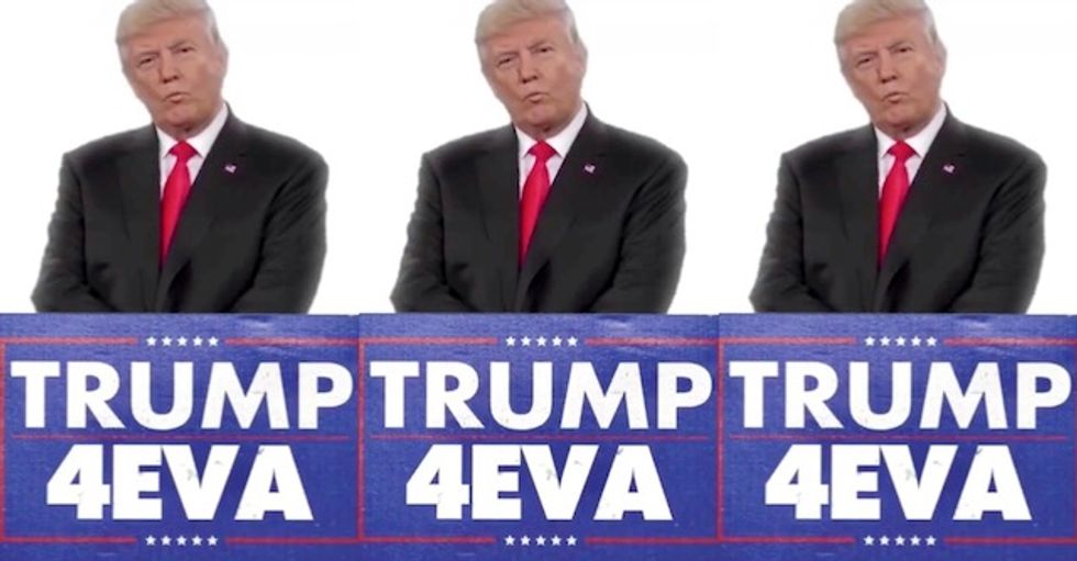 Trump tweets disturbing doctored video of Time Magazine showing him running ‘4EVA’