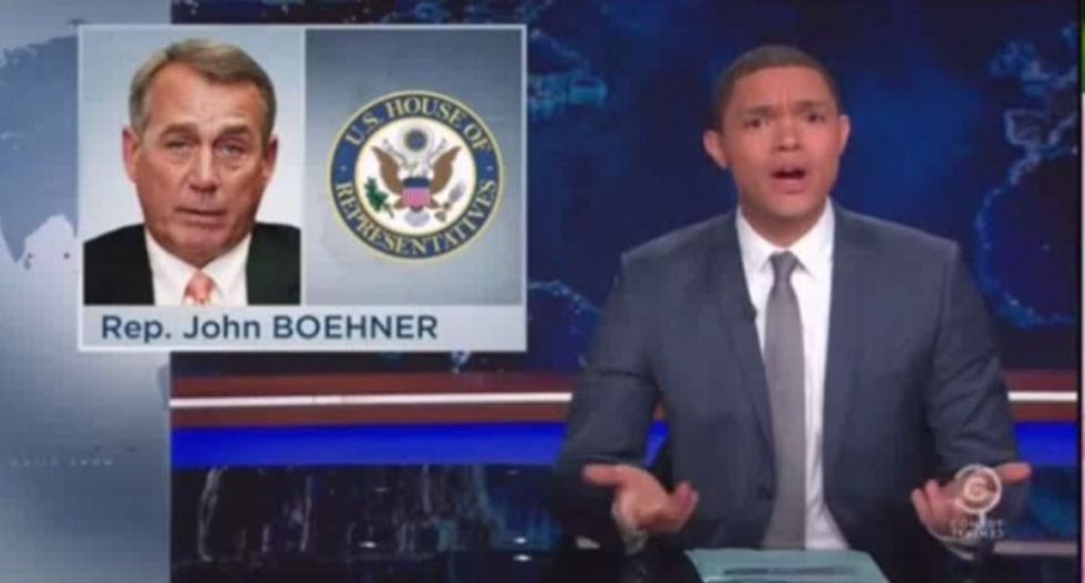 Trevor Noah mocks GOP ouster of 'too liberal' Boehner: It's like crack telling meth it's not addictive enough