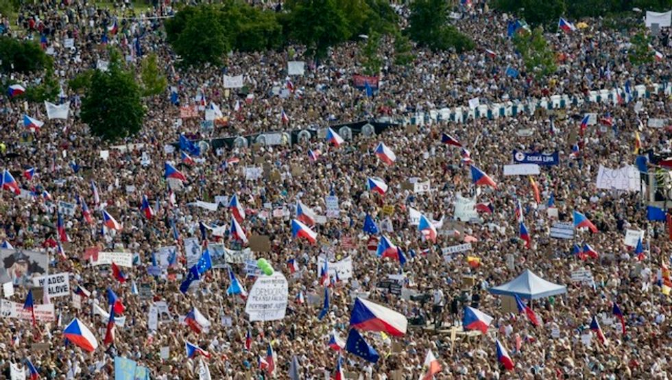 Czechs demand PM step down in largest protest since communist era