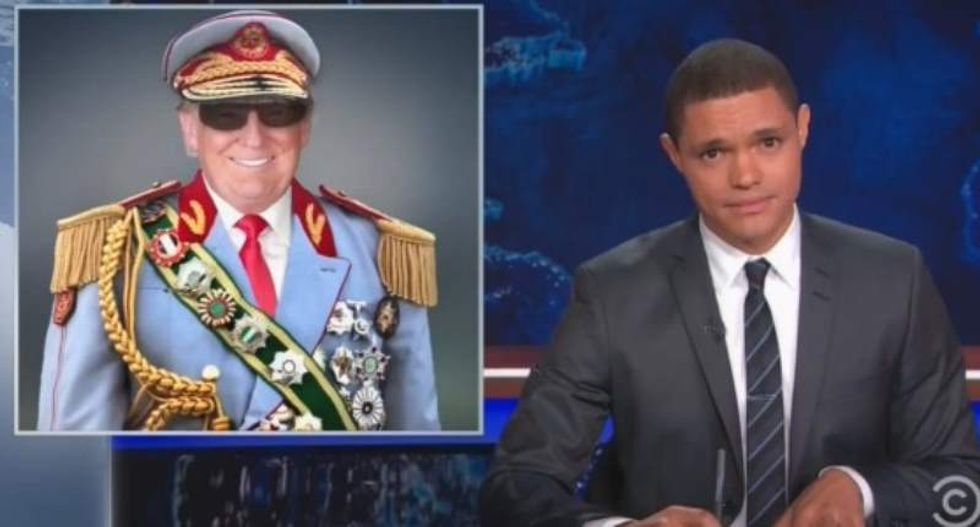 Trevor Noah proves Donald Trump is 'presidential' by comparing him to Gadhafi and Idi Amin