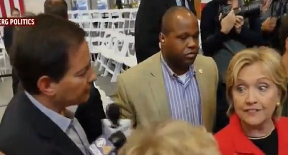 WATCH: Hillary ignores reporter so he commandeers a member of the public to ask his questions