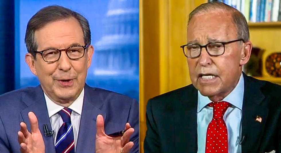 'Let me interrupt your campaign speech': Chris Wallace nails Larry Kudlow for blatant Hatch Act violation