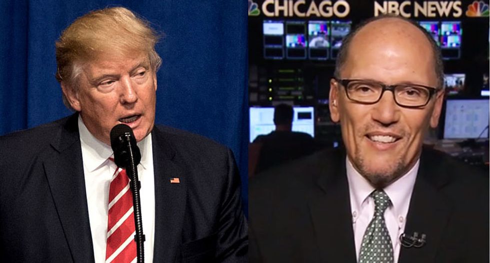 Trump fires backs at new DNC head Tom Perez insult by calling his election 'rigged'