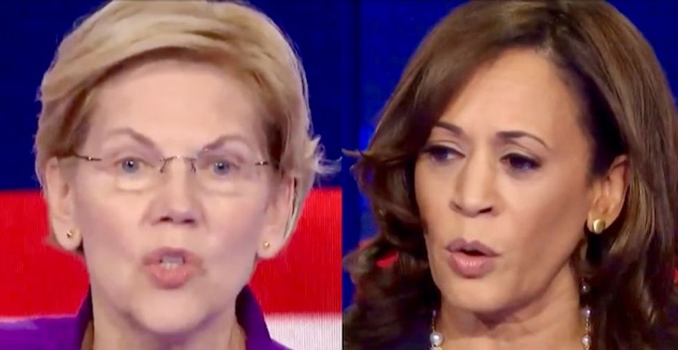 ‘Brilliant’ ‘Compelling’ ‘Warrior’: New post-debate polls say Democrats thrilled with Warren and Harris
