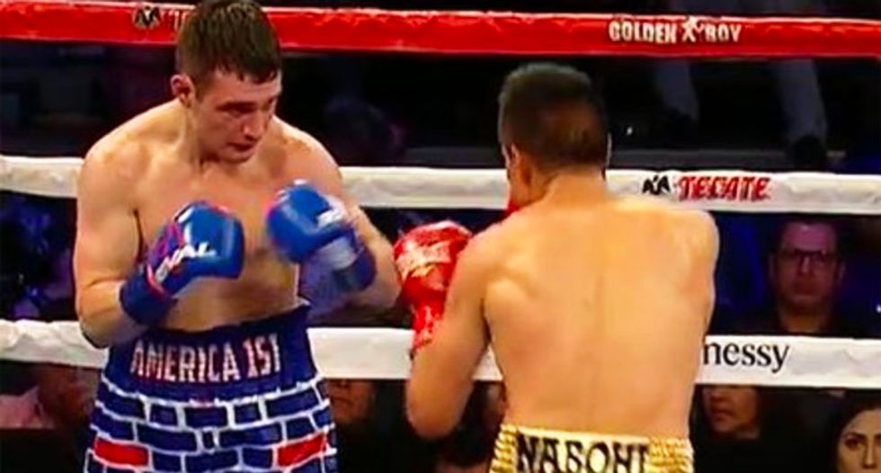 Watch: Trump-loving 'America First' boxer pounded into submission by Mexican opponent