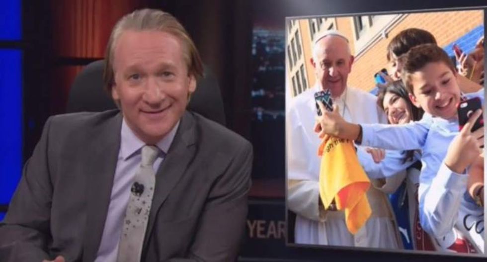 Bill Maher mocks cell phone-obsessed Pope Francis fans: 'Never turn your back on a priest'