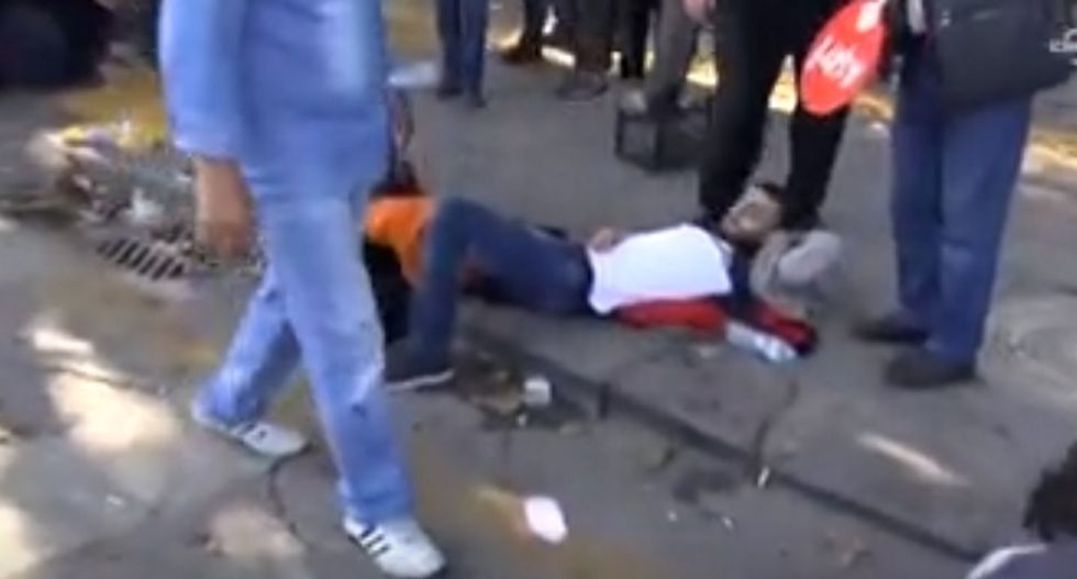 Nearly 100 killed by suicide bombers at peace rally in Turkey on Saturday