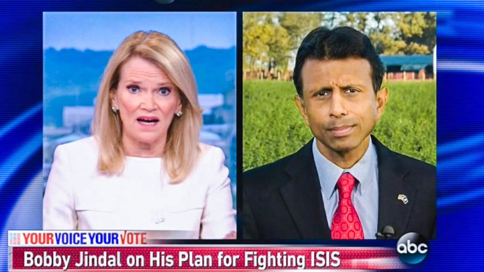 ABC host destroys Bobby Jindal’s ‘no-fly zone’ plan with four simple words: ‘ISIS doesn’t have aircraft’