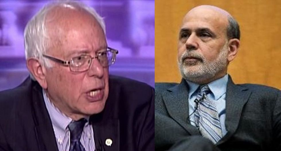Book-hawking Bernanke thinks everyone forgot about that time Bernie Sanders kicked his a**