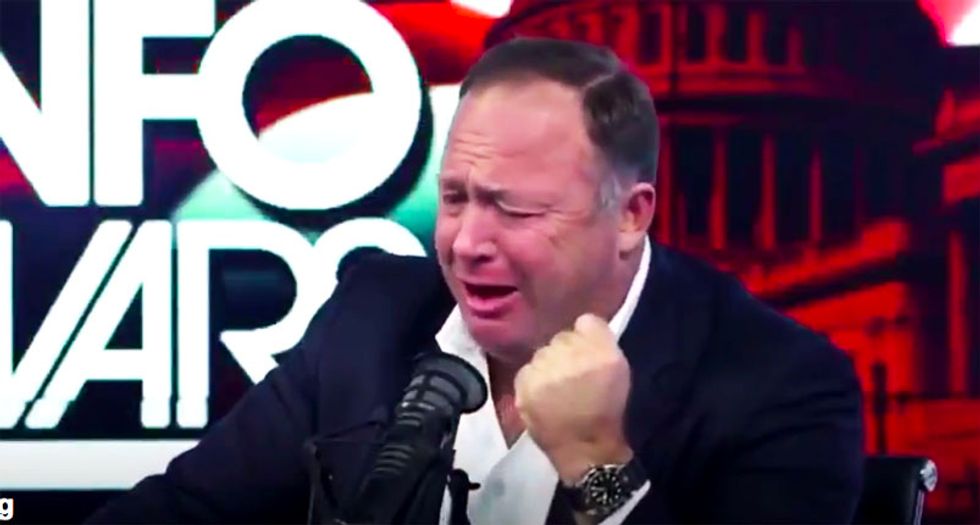 WATCH: InfoWars' Alex Jones breaks down in tears after learning 'Trump crapped all over us' by attacking Syria