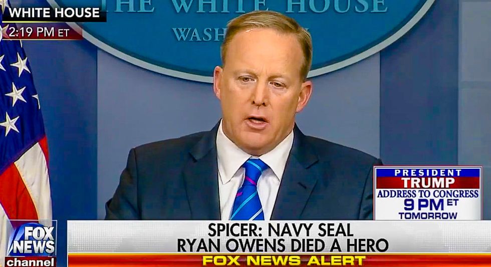 'He knew that this was part of the job': Sean Spicer blames Navy SEAL for his own death