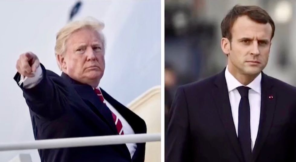 French president brags that he convinced Trump to strike Syria as the US was poised to pull out