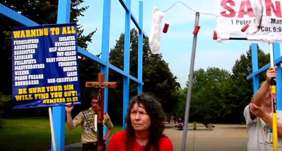 'Mrs. Doubtfire is in hell': Nutty tampon-wielding preacher says Robin Williams 'bit the bloody tampon'