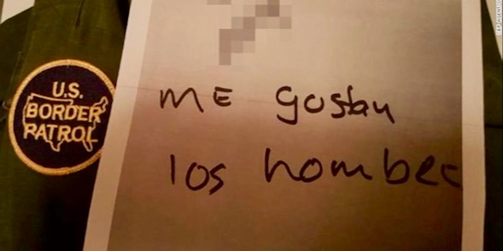 Alleged abuse by US border guards who forced detained migrant to wear humiliating sign around his neck reminiscent of Nazi camps