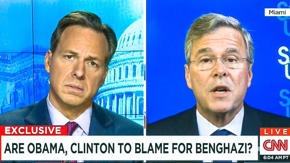CNN host destroys Jeb Bush: You blame Hillary for Benghazi but insist brother blameless for 9/11