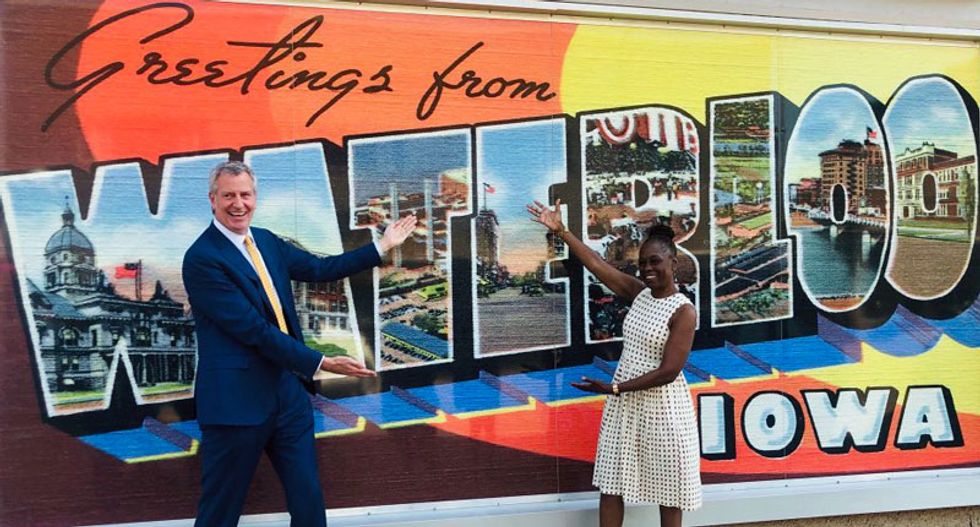 Bill de Blasio has a 'Waterloo' moment as blackout hits New York City -- while he's campaigning in Iowa