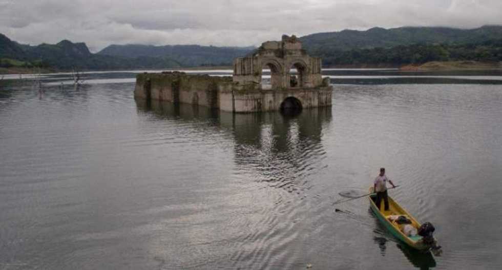 Severe drought exposes 16th century church hidden in Mexican river